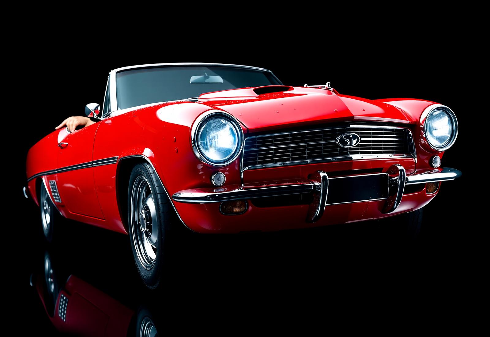 Glossy detailed red car